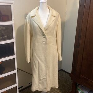3/4 length Cream peacoat like coat L